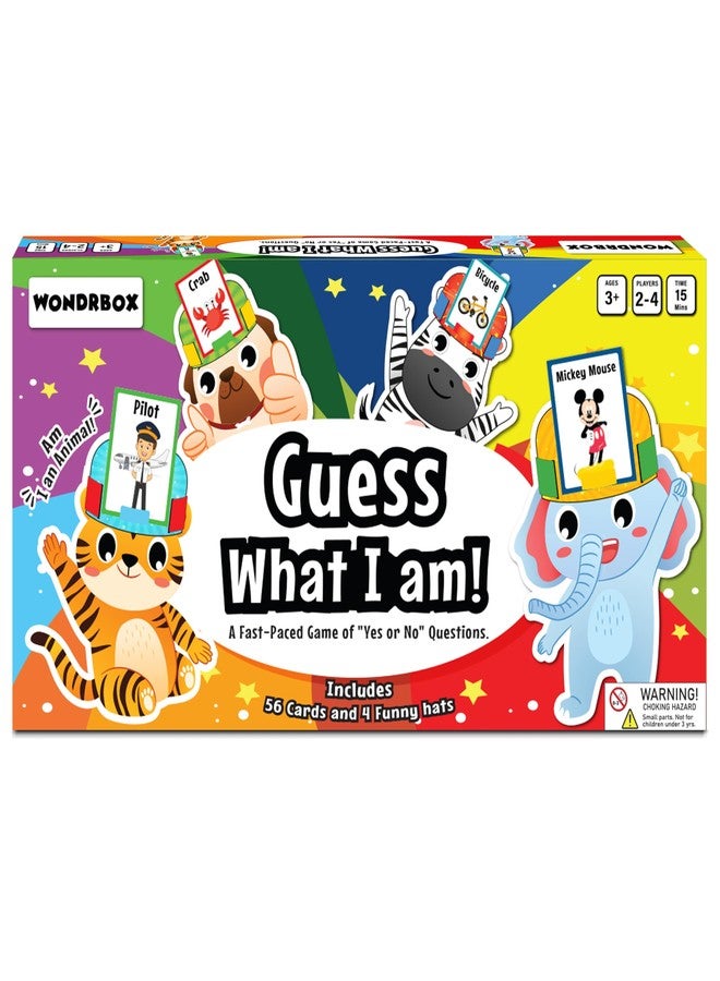 WONDRBOX Guess What I am !, Charades Card Game for Perfect for Boys, Girls, Kids, Educational Games, Board Games,Family Games, Gifts for Ages 3,4,5,6,7 and 8 - Image 1